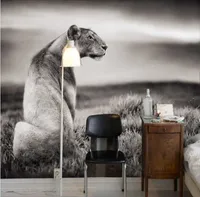 壁紙Leopard Tigerライオンシンプルなモダンな壁カバー性格アート壁紙壁画リビングルームソファーTV背景紙