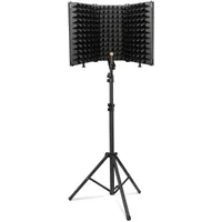 Microfoons Microfoon Isolatie Shield 3 Panel met standaard Geluidsveilige plaat Akoestische schuimschuim voor studio-opname BM800