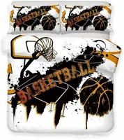 Hot-Selling Designer Beddengoed Sets 3 Stks Basketbal Beddengoed Set Twin Size 3D Sport Dekbedovertrek Sprei voor kinderen