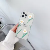 Cadre autocollants TPU transparents avec des boîtes de téléphone de fleurs de plantes pour iPhone11 12 proxim x XS max 7 8 plus couverture de cas