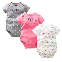 Mal 'Favorit 3pcs / lot Baby Jungen Mädchen Sommer Kleidung Neue Mode 100% Baumwolle Baby Bodysuit Kurzarm Neugeborenes Baby 210317