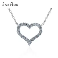 Jade Angel S925 Sterling Zilveren Ketting Moissanite Love Hanger Fashion Necklace Dames Hanger Accessoires Gift Y1204