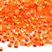 XULIN Flatback Resin Rhinestones Bulk 6mm Mid Orange Ab Non Hotfix Nail Art Crystal For Diy Crafts Decoration