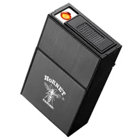 Honet Alüminyum Çakan Kılıf Kutusu Elektrikli Düzenli Boyutlu USB Şarj Edilebilir Ligde Rüzgar Geçirmez USB Charggingr Çakır Lighter Box6956449