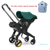 Детская коляска 3 в 1 с автомобильным сиденьем портативной каретки складки Pram алюминиевая рамка Высокий пейзаж для рожденных колясок #
