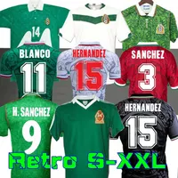 1995 Retro México Blanco Soccer Jersey 1986 1994 1998 Hernández H.Sanchez Camisa de Fútbol Luis García Campos Antiguo Maillot Márquez 2006