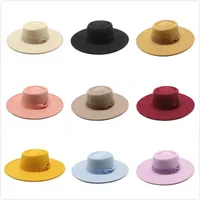 خمر الصوف فيلت الجاز فيدورا القبعات الرجال النساء اللباس واسعة حافة بنما تريلبي شهم الرسمي كاب الرسمي أسود أصفر أحمر وردي قبعة