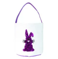 10 stilar Påskägg Förvaring Korg Canvas Sequins Bunny Öra Bucket Kreativ Påsk Presentpåse Med Kanin Tail Decoration
