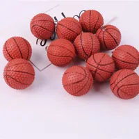 Söt hantverk Simulering Basketboll Bollharts Örhängen Charms Creative Round Sports Keychain Necklace Pendant Jewleery