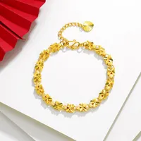 Charm Bransoletki Moda Lucky Gold Color Bransoletka Czterolistna Koniczyna Party Biżuteria Prezenty Dla Kobiet Przyjaźń Prezent