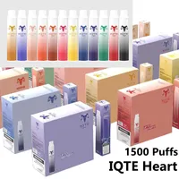 Original IQTE Heart Disposable E Cigarette 1500 Puffs Vaporizer 5ml Pod 850mAh Battery 12 Colors High Quality Vape Pen 5% Electronic Cigs