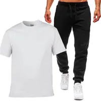 Męskie dresy 2022 Moda Męskie Dwuczęściowe Zestaw Jogging + Top Outfit Mężczyzna Street Wear Lato Krótkie Bluzki dla Boy Spodnie Garnitury Hurtownie Clo