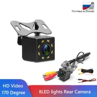 New Car Rear View Camera Universal 8 LED Night Vision Backup Parking Reversing Cam Waterproof 170 Wide Angle HD Color Image