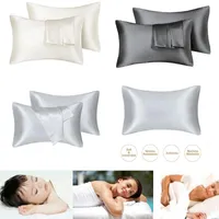 2st Silk Satin Pillow Cases Mulberry Pillow Case Queen Standard King for Hair and Skin Hypoallergenic Pillow Case
