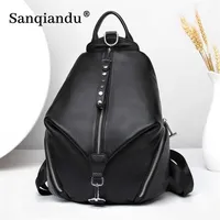 Anti-theft Women Backpacks 100% Genuine Leather Travel Backpacks Large Capacity Schoolbag For Girls Design Backpack 220121