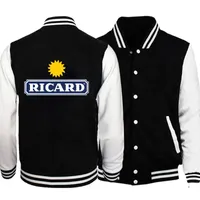 Mäns Jackor Ricard Tryckta Jacka Baseball Kläder Kvinnors Sportkläder Casual Sweatshirts Harajuku Uniform Hiphop Street