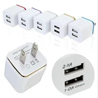 5V 2.1 1A Double USB AC Travel US Wall Charger Plug Dual Charger For Samsung Galaxy HTC Smart Phone Adapter