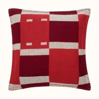 Letra clássica listra quadrada almofada almofada tecida jacquard lãs decorativas de lã com núcleo macio têxteis