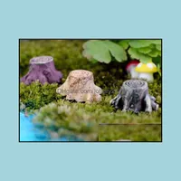 Decoraciones de jardín Patio, Césped Home Artificial Mini Raíz Tocón Miniaturas de hadas Gnomes Moss Terrarios Resina Artesanía Figuras para Decorati