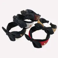 ブランドデザイナー女性のヘッドバンド高品質PUレザーコットン弾性ヘッドラップヘアバンドBowknotヘアアクセサリービンテージターバンソリッドカラースポーツヘアーロープ