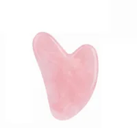 Rose Quartz Jade GUASHA Board Pink Natural Stone Arts and Crafts Scraper Chinese Gua SHA Tools voor Face Neck Back Body Acupunctuurdruk