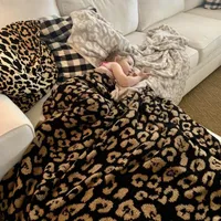 Blankets Half Fleece Blanket Children&#039;s Knitted Leopard Plus Barefoot Dream