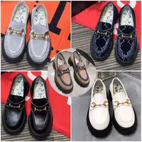 2021 Fashion Dress Shoes women wedding party quality leather high heel flat Shoe business formal loafer social chunky casual shoes