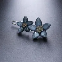 Saç Aksesuarları Vintage Metal Mavi Pembe Kristal Çiçek Çiçek Tokalar Kadın Kızlar Için Bitki Klipler Pins Hediyeler