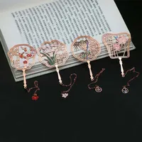 Metal Chinês Metal Bookmark Plum Orquídea Bambu Vintage Bookmarks Belo presente para professores Estudantes Escola Escola material