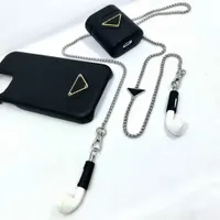 Kulaklık zinciri kolye çanta zinciri gözlükleri zincir lüks marka kulaklık paketi mektup aripodlar için çizgili Pro airpods koruyucu telefon kasası