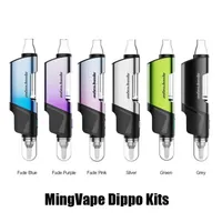 100% Original Mingvape Dippo Dip Dip Rig Kit completo 650mAh Bateria portátil de cera vaporizador de cera tubo de vidro Vape Pen dispositivo para erva seca autêntica