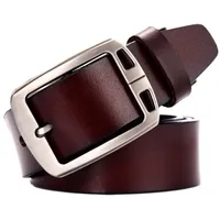 Whole cow Genuine Leather Luxury Strap Male Belts For Men Fashion Classice Vintage Pin Buckle Jeans Belt 220124