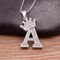 Women's Pendant Chain, letter necklace, crown, A-Z, punk style, jewelry name and initial luck, bt party, birthday gift and wedding