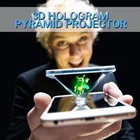 Table de bureau Horloges 3D Hologramme Pyramid Affichage Vidéo Stand Stand Universel Mini Projecteurs portables durables pour téléphone mobile intelligent