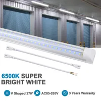 8ft Integrated LED Tube Light V Shape Funciona sem lente de lastro T8 Tampa de lente transparente Pacote branco 6000k de 25