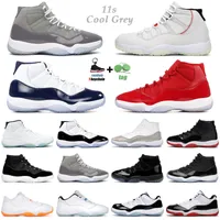 Hotsale 11s Cool Cinza Basketball Shoes Homens 11 Jumpman Jubileu 25º Aniversário Criado Concord 45 Prom Night Legenda Blue Mens Trainers Sport Sneakers