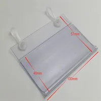 Various Sizes PVC Plastic Price Tag Sign Label Display Holder With 2 Buckles For Supermarket Shelf Stand Hook Rack 2266 Y2