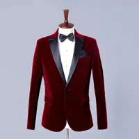 Herrenanz￼ge Blazer 2022 Elegante m￤nnliche l￤ssige Br￤utigam Smoking Anzug Hochzeitskleid Herren Business Weine rot blaue Lupe Kleidung 2 St￼ck Jacke Hose