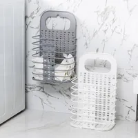 Storage Baskets Plastic Laundry Handle Clothes Wall Mounted Fabric Baby Toys Sundries Organizer Belly Basket Home Accessories