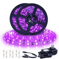 Paski 10m 20m LED UV Black Light Strip Zestaw elastyczny wstążki Blacklight Non-Waterproof do Dance Party Stage Decor