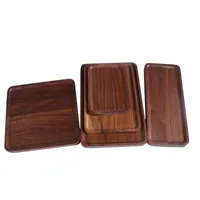Rectangle Black Walnut Plates Delicate Kitchen Wood Fruit Vegetable Bread Cake Dishes Multi Size Tea Food Pizza Snack Trays