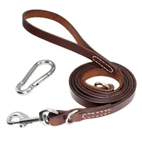 Dog Collars & Leashes Didog Genuine Leather Leash Tie Out K9 For Small Medium Large Dogs Walking Traning