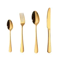 食ウェアセットステンレス鋼ゴールデンテーブルウェアフォークスプーンナイフセットテーブルウェアゴールドカトラリーフォークナイフスプーンディナー