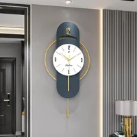 Wanduhren Große Größe Silent Clock Quarz Luxus Elektronische Metall Wohnzimmer Orologio da Parete Hausdekoration DL60wc