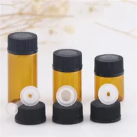 1ML 2ML 4ML Amber Glass Bottle with Tip and Black Cap Essential Oil Bottles Empty Glasses Dropper203u5039456b
