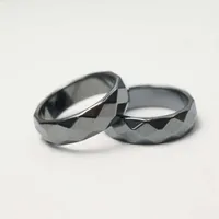 Faceted Hematite Stone Rings for Women Men, No-Magnetic Energy Rings, AAA Quality Superbly Polished,Size 6 7 8 9 10 11 12