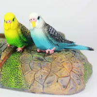 Sevimli Simülasyon Papağan Figürinler Minyatürleri Güzel Kuşlar Peri Bahçe Ev Bahçe Çimen Reçine El Sanatları Süslemeleri Q0811