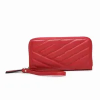 Niuhuo handbags New 2022 Solid Color Lingge Sewing Wallet Long Large Capacity