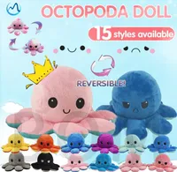 2021 Neueste Nette Flip Octous Toy Reverse Kids Pulpo Spielwaren OUTTOUSE FULTIGE Weihnachten Cuddly Spielzeug Geburtstagsgeschenke Emotion Ornamente Party Geschenke