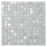 Art3d 30x30cm 3D Wall Stickers Oyster Mother of Pearl Square Shell Mosaic Tile for Kitchen Backsplashes, Bathroom Walls, Spas, Pools(6-Piece)